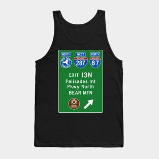 New York Thruway Northbound Exit 13N: Palisades Parkway Bear Mountain Tank Top